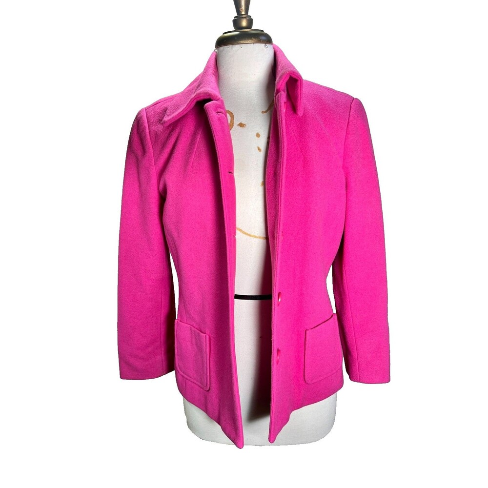 Harvé Bernard Blazer Size 8 Women’s 00’s Fuchsia Structured Work Chic Jacket